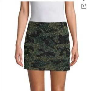 Alice + Olivia Elena Camo Sequin Mini Skirt